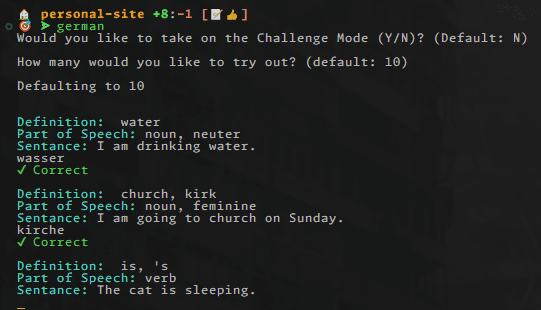German Quiz CLI